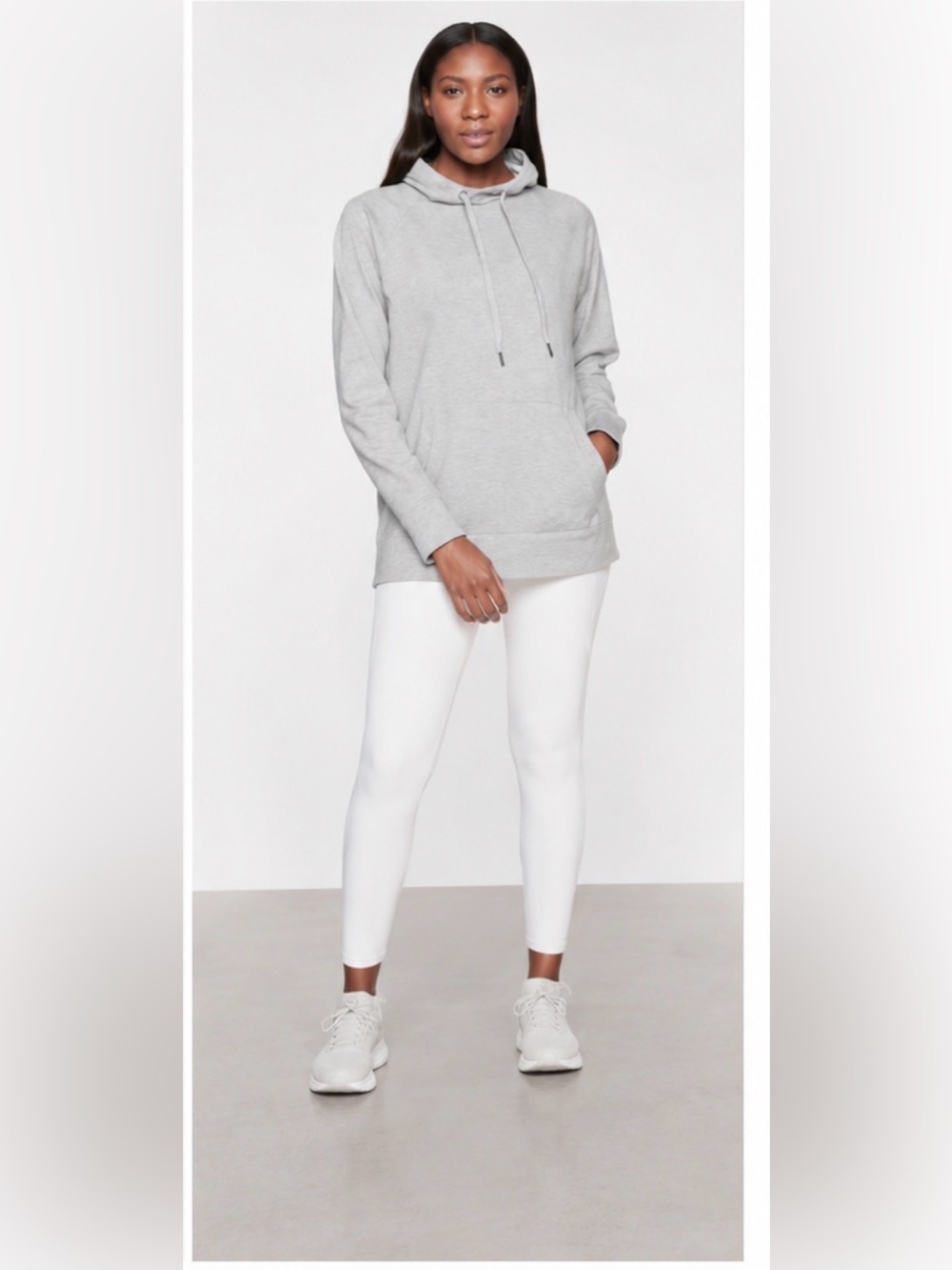 386 Athleta Incline Hoodie Gray Oversized Sweatshirt Pullover Small Athleisure